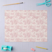 Romantic Pink French Toile Countryside Pattern (4) 薄葉紙 (クラフト)