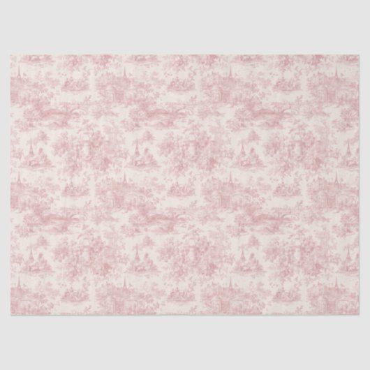 Romantic Pink French Toile Countryside Pattern (4) 薄葉紙 (正面)