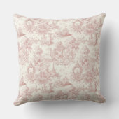 Romantic Pink French Toile Countryside Pattern (5) クッション (裏面)