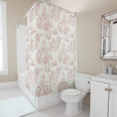 Romantic Pink French Toile Countryside Pattern (5) シャワーカーテン (インサイチュ)