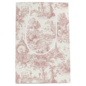 Romantic Pink French Toile Countryside Pattern (5) ミディアムペーパーバッグ (正面)