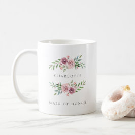 Romantic Pink Garland for Maid of Honor コーヒーマグカップ