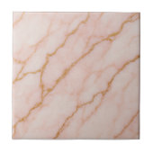 Romantic Pink & Gold Marble Effect Ceramic Tile タイル (正面)