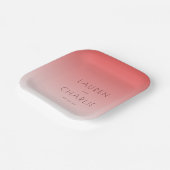 Romantic Pink Gradient Names ペーパープレート (傾斜あり)