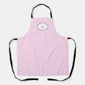 Romantic Pink Heart Apron with Initial エプロン (正面)