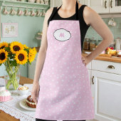 Romantic Pink Heart Apron with Initial エプロン