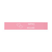 Romantic Pink Hearts 招待状ベリーバンド (フラット)