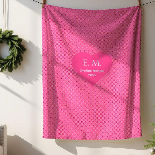 Romantic Pink Hearts I Love You Gift Blanket シェルパブランケット