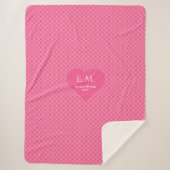 Romantic Pink Hearts I Love You Gift Blanket シェルパブランケット (正面)