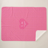 Romantic Pink Hearts I Love You Gift Blanket シェルパブランケット (正面(横))