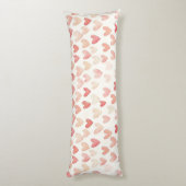 Romantic Pink Hearts Roses Floral ボディピロー (裏面 (縦))