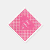 Romantic Pink Hearts Valentine’s Day Napkins スタンダードカクテルナプキン (角)