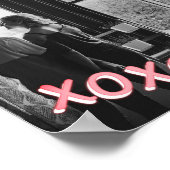 Romantic Pink Hearts XOXO Photo Valentine Poster ポスター (角)