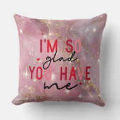 Romantic Pink Marble Throw Pillow クッション (正面)