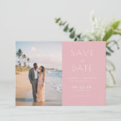 Romantic Pink Minimalist Photo セーブザデート (スタンド正面)