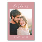 Romantic Pink Minimalist Photo テーブルナンバー (裏面)