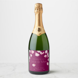 Romantic Pink Petals Custom Champagne Label スパークリングワインラベル