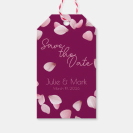 Romantic Pink Petals Save the Date Wedding  ギフトタグ