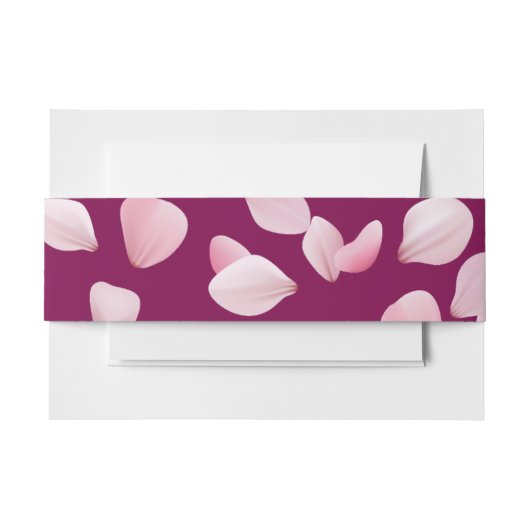 Romantic Pink Petals Wedding  招待状ベリーバンド (正面例)