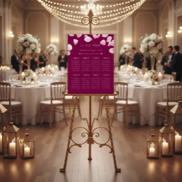 Romantic Pink Petals Wedding Seating Chart アクリルサイン