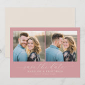 Romantic Pink Photo Collage セーブザデート (正面/裏面)