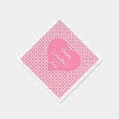 Romantic Pink Red Hearts Valentine Table Decor   スタンダードカクテルナプキン (角)