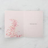 Romantic Pink Rose Petals Candle Love カード (内部)