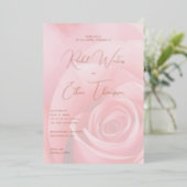 Romantic Pink Rose Wedding Invitation 箔招待状 (立ち正面)