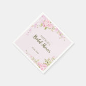 Romantic Pink Roses Chic Floral Bridal Shower  スタンダードカクテルナプキン (角)
