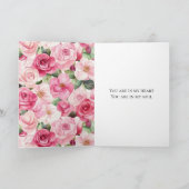 Romantic Pink Roses Floral Forever Love カード (内部)