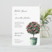 Romantic Pink Roses Floral Tree Bridal Shower 招待状 (スタンド正面)