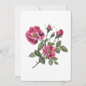 Romantic Pink Roses Floral Wedding 招待状 (裏面)