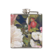 Romantic Pink Roses Flower Bouquet Monogram フラスク (裏面)