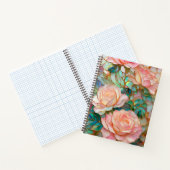 Romantic Pink Roses Stained Glass Effect Notebook ノートブック (内部)