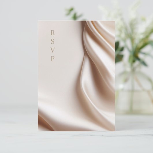 Romantic Pink satin wedding meal choices RSVP (スタンド正面)