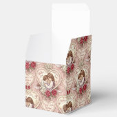 Romantic Pink Vintage Cherub Heart Pattern フェイバーボックス (オープン)