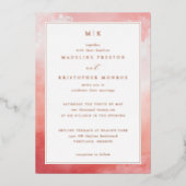 Romantic Pink Watercolor 箔招待状 (正面)