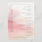 Romantic Pink Watercolor Ceremony Schedule プログラム (裏面)