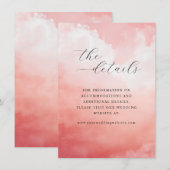 Romantic Pink Watercolor Clouds エンクロージャーカード (正面/裏面)