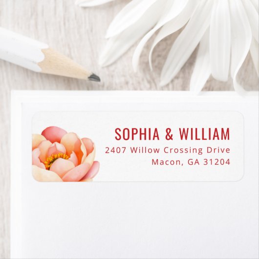 Romantic Pink Watercolor Floral ラベル (インサイチュ)