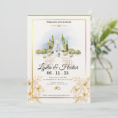 -Romantic-Pink-Watercolor-Floral-Couple-Wedding- シーズンカード (スタンド正面)