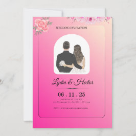 -Romantic-Pink-Watercolor-Floral-Couple-Wedding- シーズンカード