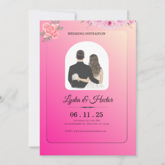 -Romantic-Pink-Watercolor-Floral-Couple-Wedding- シーズンカード