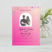 -Romantic-Pink-Watercolor-Floral-Couple-Wedding- シーズンカード (スタンド正面)