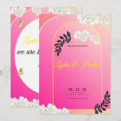 -Romantic-Pink-Watercolor-Floral-Couple-Wedding- シーズンカード (正面/裏面)