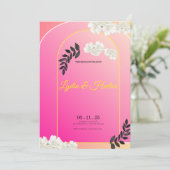 -Romantic-Pink-Watercolor-Floral-Couple-Wedding- シーズンカード (スタンド正面)