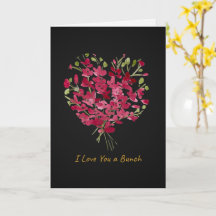 Romantic Pink Watercolor Floral 'I Love You'