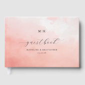 Romantic Pink Watercolor Guestbook ゲストブック (正面)