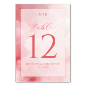 Romantic Pink Watercolor Table Number テーブルナンバー (裏面)