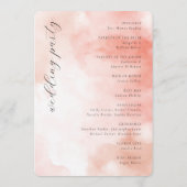 Romantic Pink Watercolor Wedding Schedule プログラム (裏面)